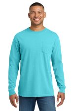 COMFORT COLORS Heavyweight Ring Spun Long Sleeve Pocket Tee. 4410 Lagoon