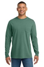 COMFORT COLORS Heavyweight Ring Spun Long Sleeve Pocket Tee. 4410 Light Green