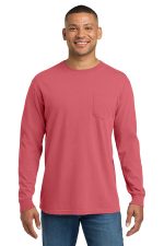 COMFORT COLORS Heavyweight Ring Spun Long Sleeve Pocket Tee. 4410 Watermelon