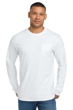 COMFORT COLORS Heavyweight Ring Spun Long Sleeve Pocket Tee. 4410 White