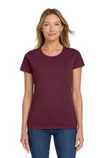 Gildan Women's Heavy Cotton 100% Cotton T-Shirt. 5000L Maroon