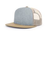 Richardson Acrylic-Wool Blend Flatbill Trucker 511 Heather Grey/ Birch/ Biscuit