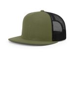 Richardson Acrylic-Wool Blend Flatbill Trucker 511 Loden/ Black