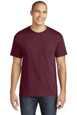 Gildan Heavy Cotton 100% Cotton Pocket T-Shirt. 5300 Maroon