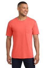 COMFORT COLORS Heavyweight Ring Spun Pocket Tee. 6030 Neon Red Orange