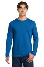 Gildan Softstyle Long Sleeve T-Shirt. 64400 Neon Blue
