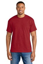 Gildan DryBlend 50 Cotton/50 Poly T-Shirt. 8000 Heather Scarlet Red