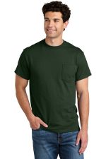 Gildan - DryBlend 50 Cotton/50 Poly Pocket T-Shirt. 8300 Forest Green