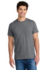 Gildan - DryBlend 50 Cotton/50 Poly Pocket T-Shirt. 8300 Graphite Heather