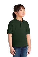 Gildan Youth DryBlend 6-Ounce Jersey Knit Sport Shirt. 8800B Forest Green