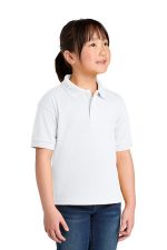 Gildan Youth DryBlend 6-Ounce Jersey Knit Sport Shirt. 8800B White