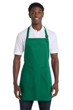 Port Authority Full-Length Apron with Pockets. A500 Kelly Green