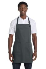 Port Authority Full-Length Apron with Pockets. A500 Storm Grey