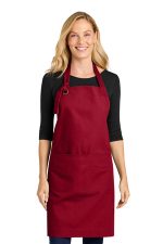 Port Authority Signature Heavy Twill Bib Apron A900 Rich Red