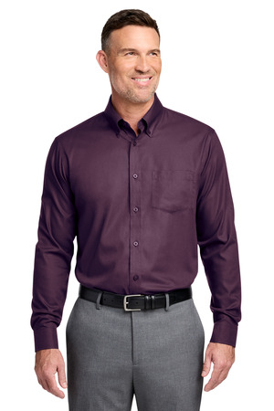 Brooks Brothers Wrinkle-Free Stretch Nailhead Shirt BB18002 Navy Blazer/ Vintage Port