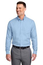 Brooks Brothers Wrinkle-Free Stretch Nailhead Shirt BB18002 Newport Blue