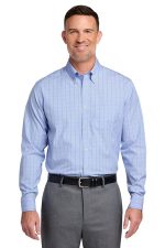Brooks Brothers Wrinkle-Free Stretch Patterned Shirt BB18008 Newport Blue