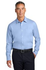 Brooks Brothers Wrinkle-Free Stretch Pinpoint Spread Collar Shirt BB18012 Newport Blue