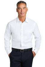 Brooks Brothers Wrinkle-Free Stretch Pinpoint Spread Collar Shirt BB18012 White