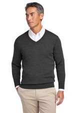 Brooks Brothers Washable Merino V-Neck Sweater BB18410 Windsor Grey Heather