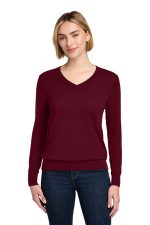 Brooks Brothers Women's Washable Merino V-Neck Sweater BB18411 Vintage Port