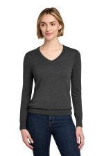 Brooks Brothers Women's Washable Merino V-Neck Sweater BB18411 Windsor Grey Heather