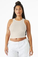 BELLA+CANVAS Women's Micro Rib Racer Tank BC1019 Solid Natural Blend