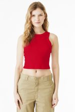 BELLA+CANVAS Women's Micro Rib Racer Tank BC1019 Solid Red Blend