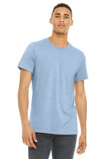 BELLA+CANVAS Unisex Heather CVC Short Sleeve Tee. BC3001CVC Heather Baby Blue
