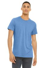 BELLA+CANVAS Unisex Heather CVC Short Sleeve Tee. BC3001CVC Heather Carolina Blue
