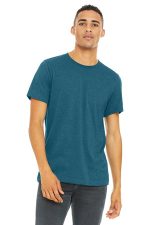 BELLA+CANVAS Unisex Heather CVC Short Sleeve Tee. BC3001CVC Heather Deep Teal