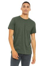 BELLA+CANVAS Unisex Heather CVC Short Sleeve Tee. BC3001CVC Heather Military Green