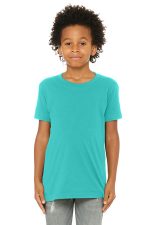 BELLA+CANVAS Youth Jersey Short Sleeve Tee. BC3001Y Teal