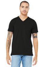 BELLA+CANVAS Unisex Jersey Short Sleeve V-Neck Tee. BC3005 Black