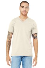 BELLA+CANVAS Unisex Jersey Short Sleeve V-Neck Tee. BC3005 Natural