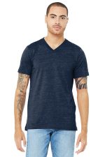 BELLA+CANVAS Unisex Jersey Short Sleeve V-Neck Tee. BC3005 Navy Slub