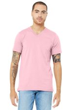 BELLA+CANVAS Unisex Jersey Short Sleeve V-Neck Tee. BC3005 Pink