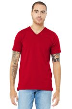 BELLA+CANVAS Unisex Jersey Short Sleeve V-Neck Tee. BC3005 Red