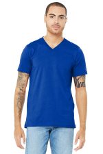 BELLA+CANVAS Unisex Jersey Short Sleeve V-Neck Tee. BC3005 True Royal
