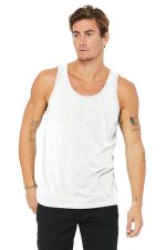 BELLA+CANVAS Unisex Jersey Tank. BC3480 White Fleck Triblend