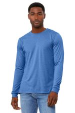 BELLA+CANVAS Unisex Heather CVC Long Sleeve Tee BC3501CVC Heather Columbia Blue