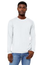 BELLA+CANVAS Unisex Triblend Long Sleeve Tee BC3513 Solid White Triblend