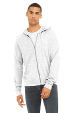 BELLA+CANVAS Unisex Sponge Fleece Full-Zip Hoodie. BC3739 Ash