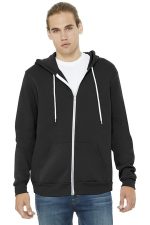 BELLA+CANVAS Unisex Sponge Fleece Full-Zip Hoodie. BC3739 Black