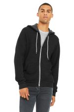 BELLA+CANVAS Unisex Sponge Fleece Full-Zip Hoodie. BC3739 Black Heather