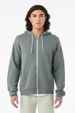 BELLA+CANVAS Unisex Sponge Fleece Full-Zip Hoodie. BC3739 Blue Storm