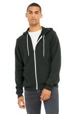 BELLA+CANVAS Unisex Sponge Fleece Full-Zip Hoodie. BC3739 Dark Grey