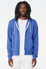 BELLA+CANVAS Unisex Sponge Fleece Full-Zip Hoodie. BC3739 Heather Columbia Blue