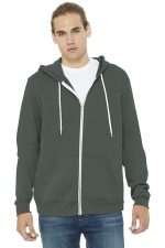 BELLA+CANVAS Unisex Sponge Fleece Full-Zip Hoodie. BC3739 Military Green