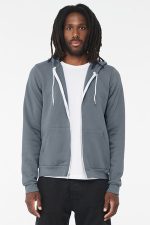 BELLA+CANVAS Unisex Sponge Fleece Full-Zip Hoodie. BC3739 Steel Blue